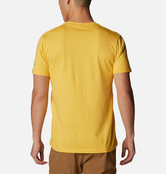 Columbia PFG T-Shirt Yellow For Men's NZ28973 New Zealand